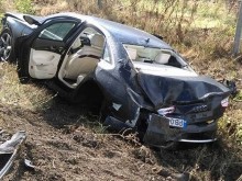 Мощно "Ауди" с пловдивска регистрация изхвърча от магистралата