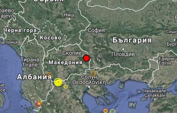 emsc
Две земетресения в рамките на половин час станаха в Македония