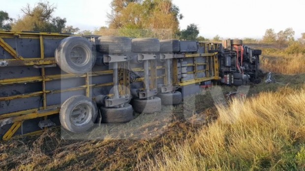 Камионът, който тази сутрин катастрофира на магистрала "Тракия" близо до Пловдив,