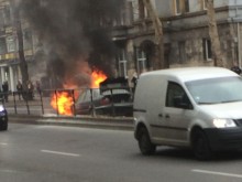 Лек автомобил се запали на най-оживения булевард в Пловдив