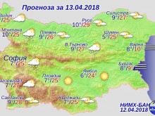 Прогноза за петък, 13-и април: 25 градуса в Пловдив, само 9 в Бургас!