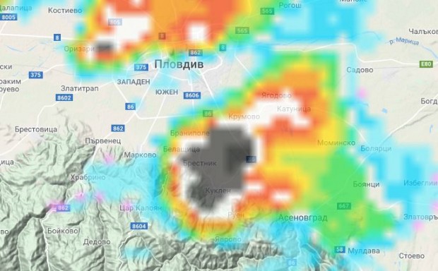 Дъжд вече вали в няои части на Пловдив Прогнозата е