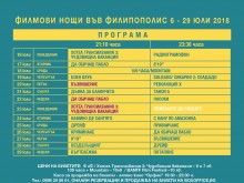 Промени в програмата на "Филмови нощи във Филипополис" поради голям интерес