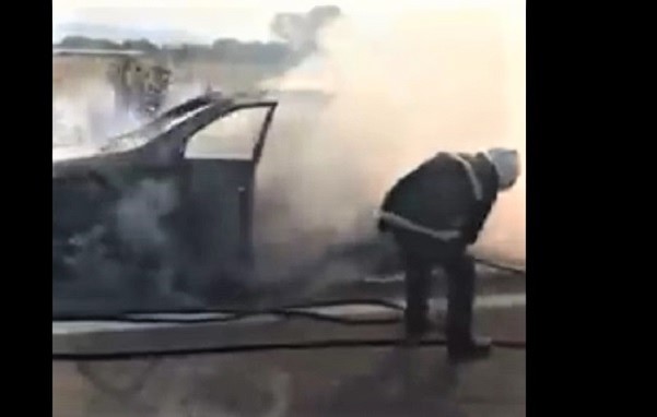 Лек автомобил пламна по АМ Тракия в посока Бургас Инцидентът