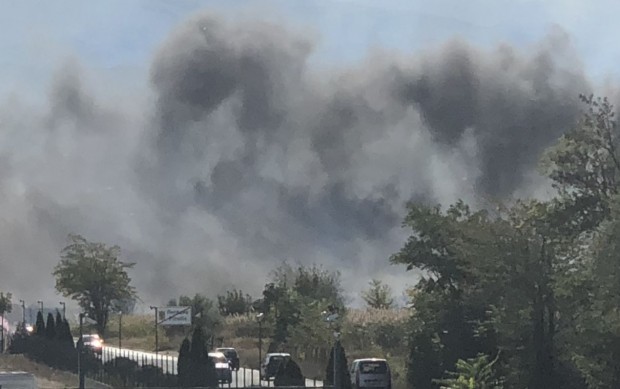 За голям пожар край Околовръстното на Пловдив информираха току-що читатели