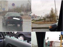 Агресия на пътя! Побеснял шофьор потроши кола и заплаши хората в нея