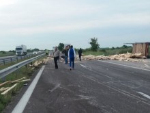 Тежък инцидент затвори магистрала "Тракия" към Пловдив