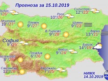 През следващото денонощие времето над страната почти без промяна
