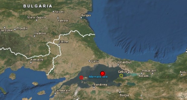 emsc-csem
Земетресение беше регистрирано днес в Мраморно море в района на