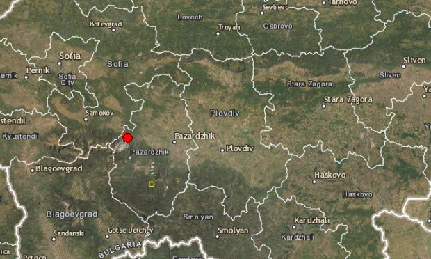 Земетресение на 39 километра от Пазарджик
