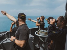 Корвета "Решителни“ и вертолет AS 565 MB “Panther" участваха в съвместно учение в западната част на Черно море