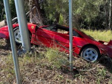 Един от най-редките модели на "Ferrari" бе разбит на тест-драйв