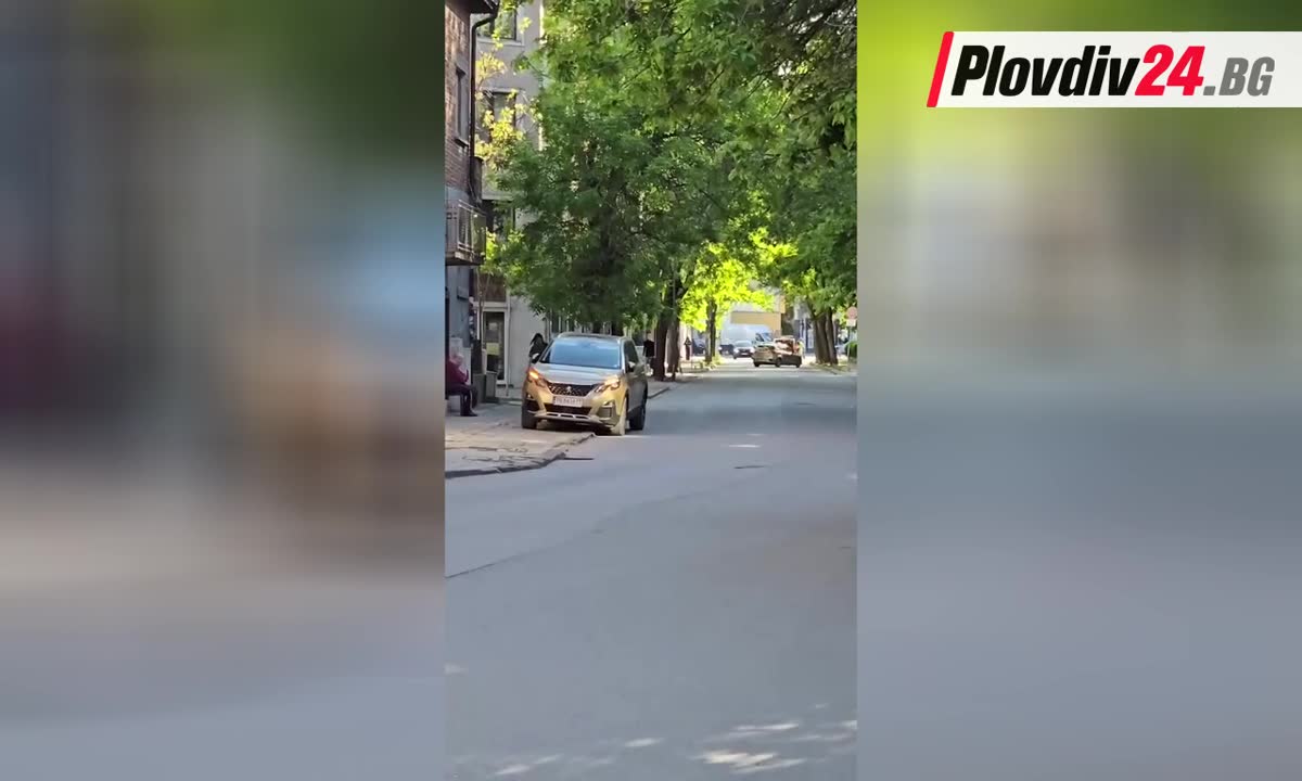 Бившият депутат от ПП/ДБ Манол Пейков паркира грубо в нарушение на тротоар в Пловдив
