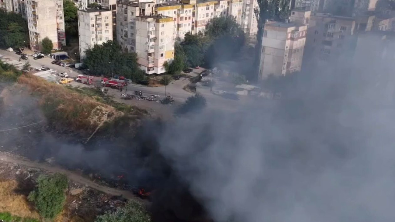 Дрон засне последствията от пожара в Пловдив